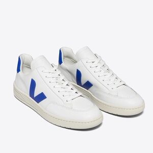 Veja V-12 Sneaker Leather Extra White Paros Blue US 9.5/10 EU 41